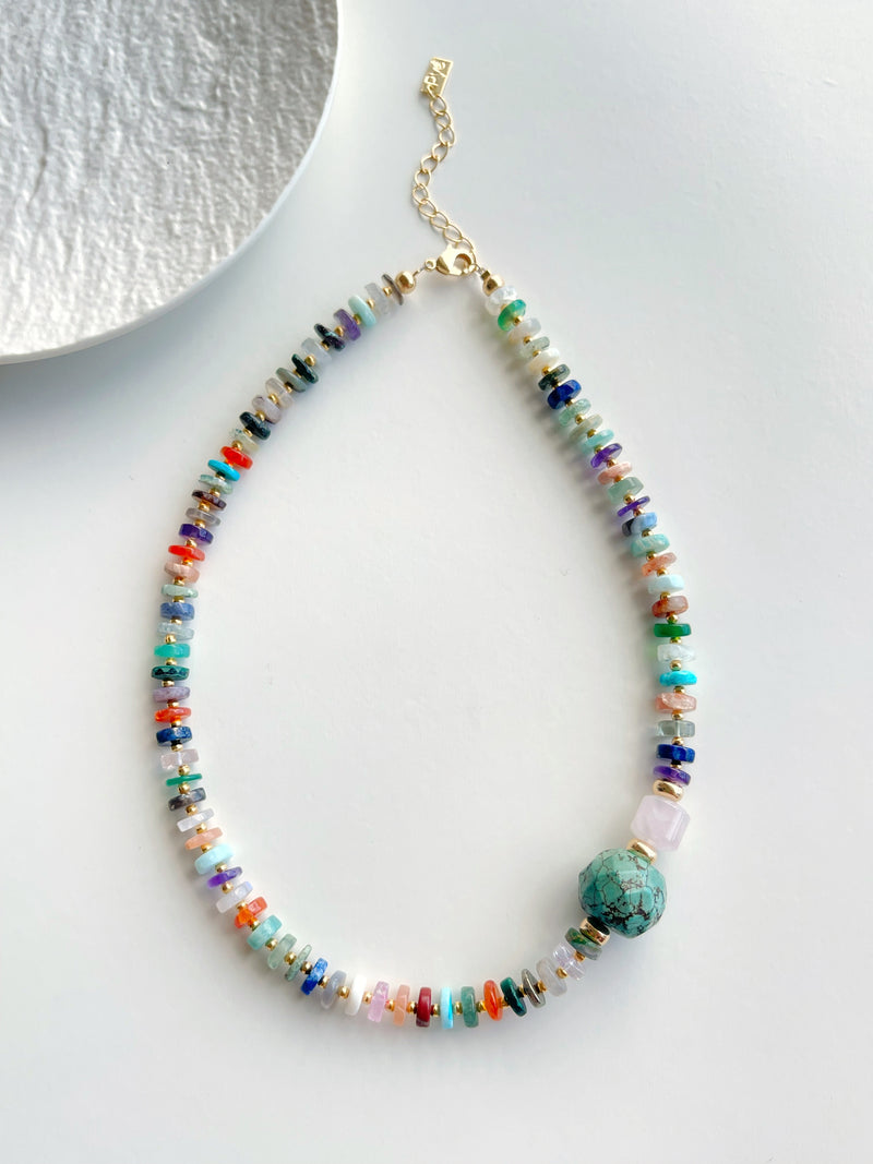 Multi Gems Big Turq Necklace