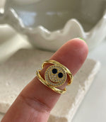 Happy Face Blue Eyes Ring