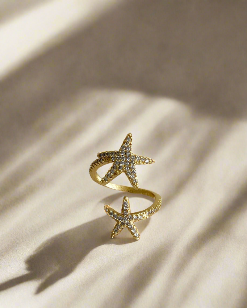 Starfish CZ Ring