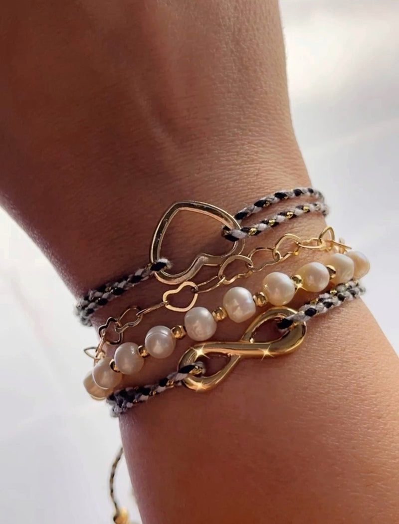 Pearls Gold Dots Bracelet