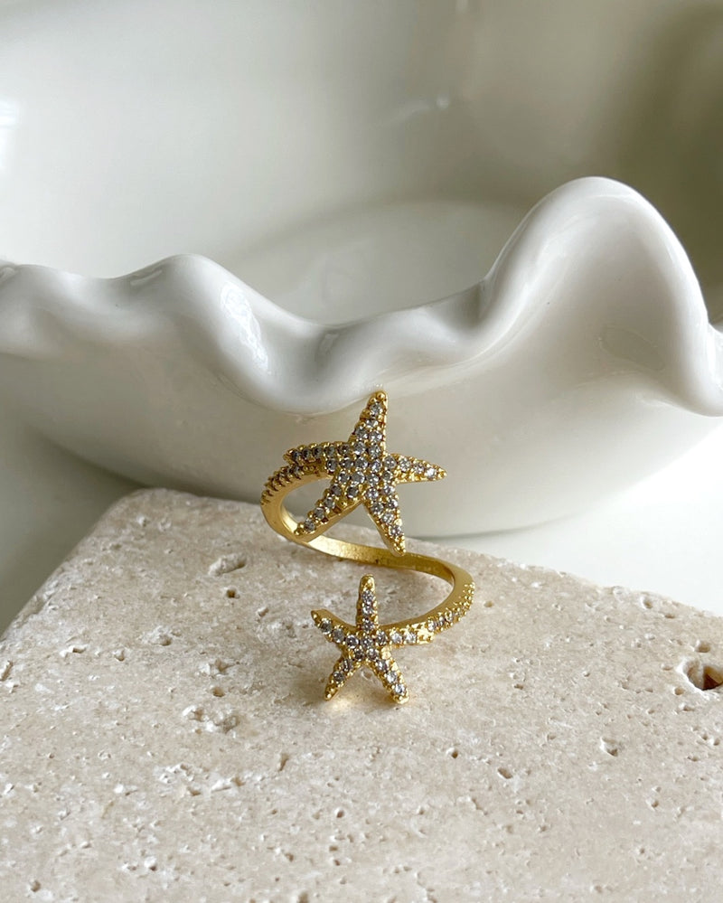 Starfish CZ Ring