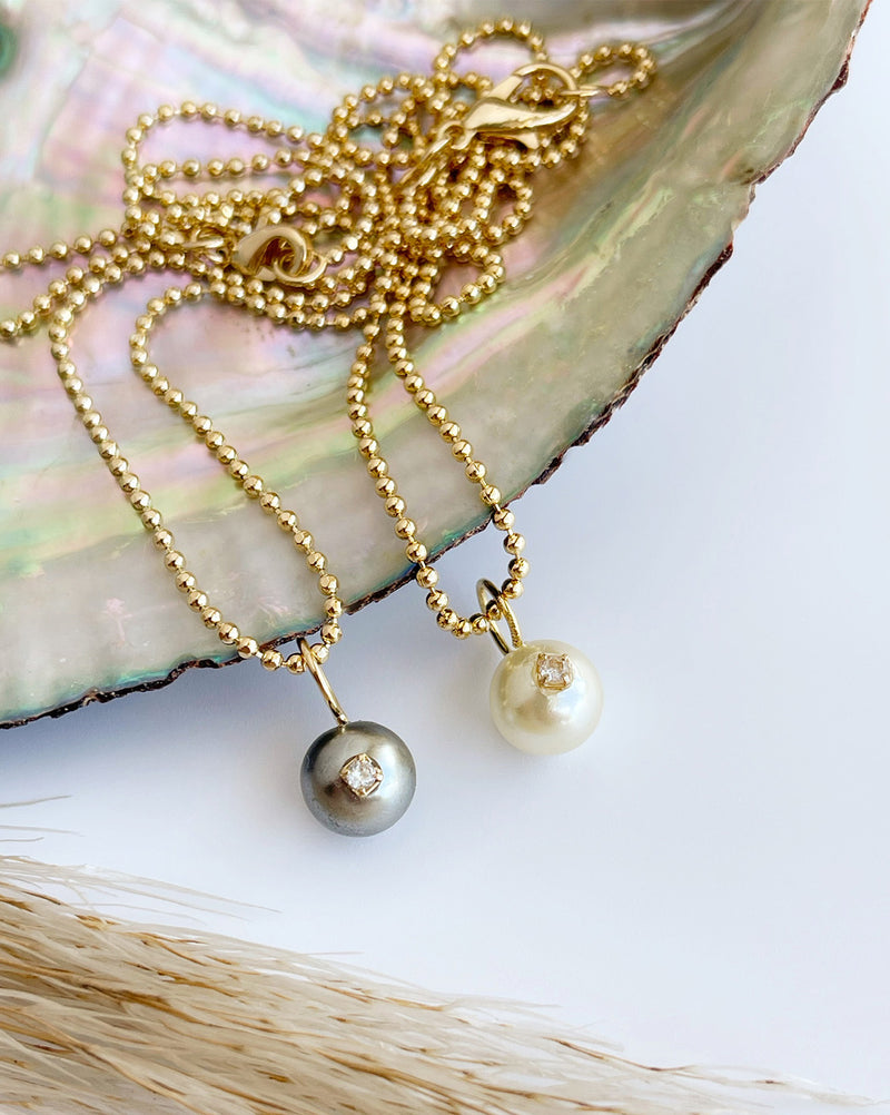 Single Pearls CZ Necklace