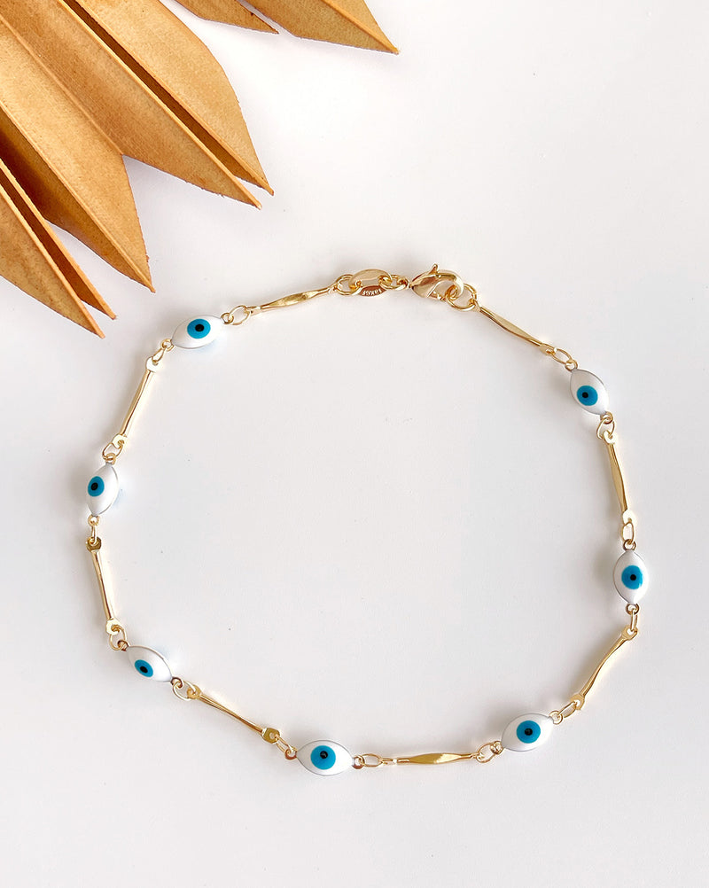 Evil Eye Oval Anklet