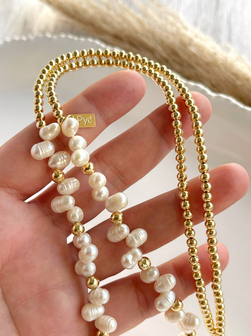 Zic Zac Pearls Long Necklace