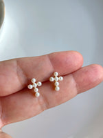 Pearls Cross Studs