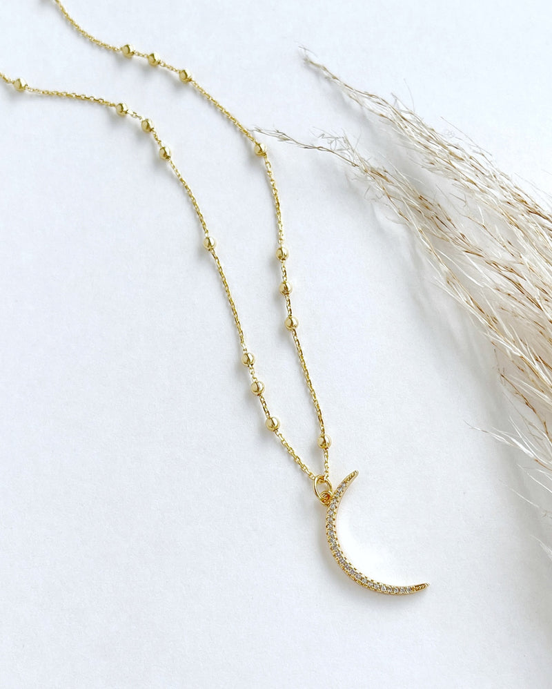 Crescent Moon Med Necklace