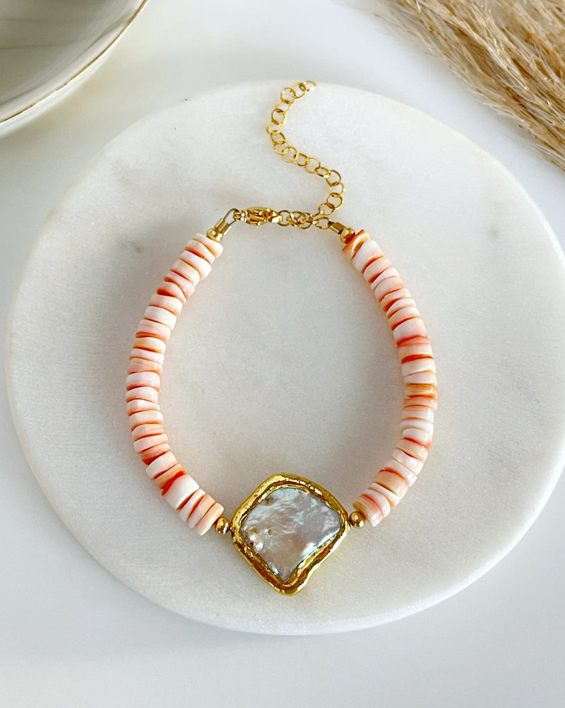 Peach Coral Bracelet