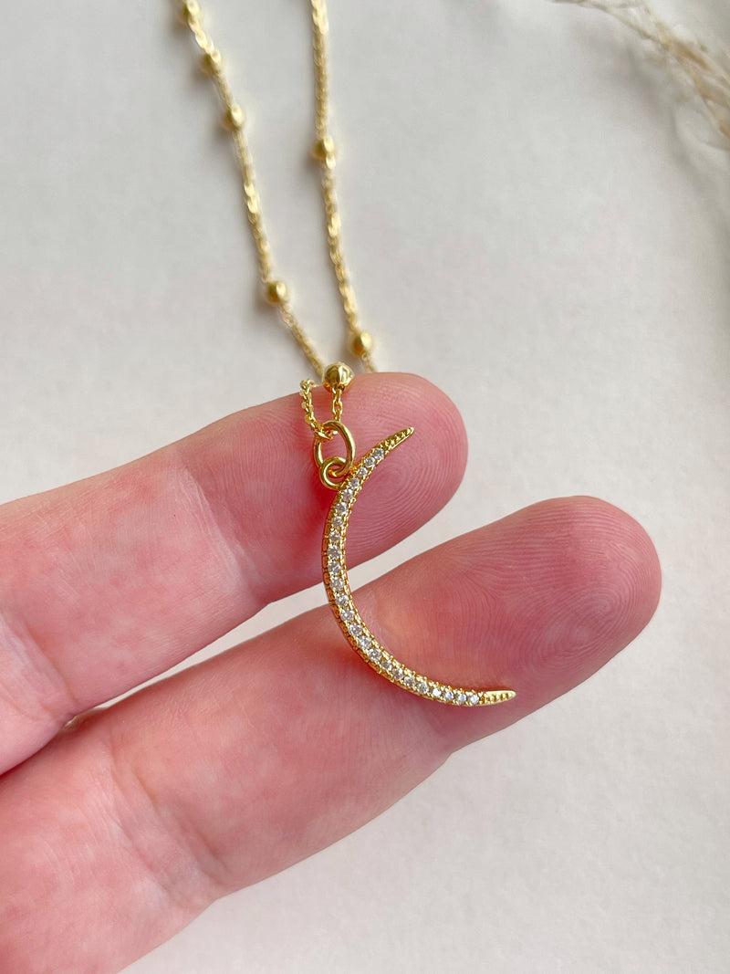 Crescent Moon Med Necklace