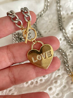 Love Padlock Two Tones Necklace