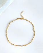 Paper Clip Gold Anklet