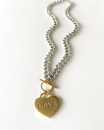 Love Padlock Two Tones Necklace